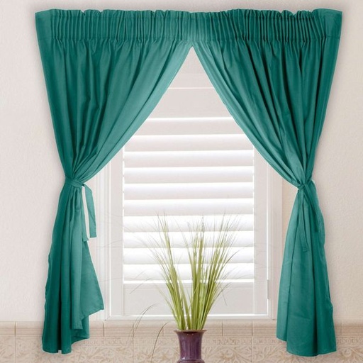 [13020] Cafe Short Curtain Dark Green