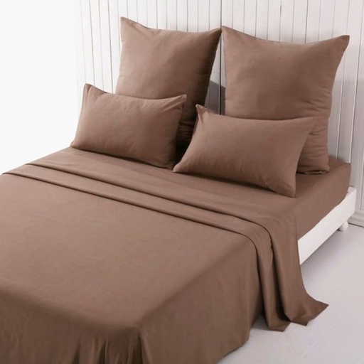 [4170] Dark Cream Queen Flat Sheet