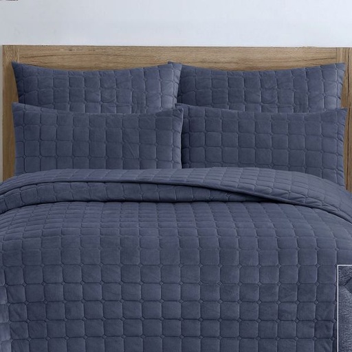 [10378] Velvet Midnight Blue Conti Pillowcases 2pc