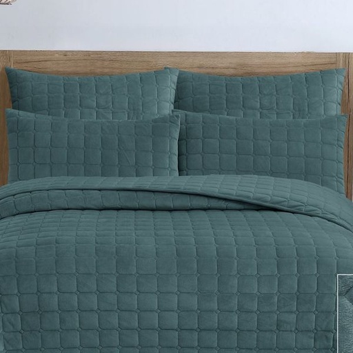[10375] Velvet Teal Green Conti Pillowcases 2pc