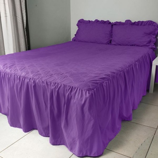 [9600] Bedspread Dark Purple Double Set