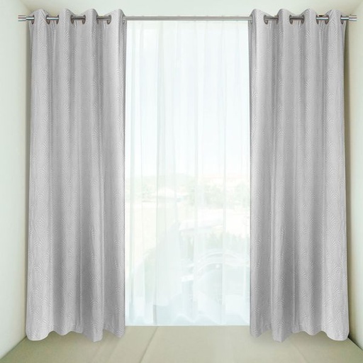 [9195] Curtain Royal Palm Silver Grey