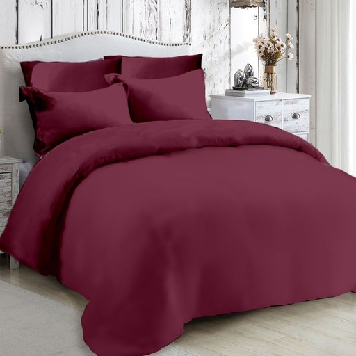 [8106] Maroon Queen Duvet Set