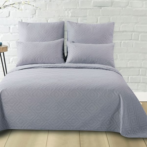 [4203] Quadro Grey Continental Pillowcases Qulit 2pc
