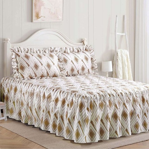 [12220] Vera Cream Double Bedspread Set
