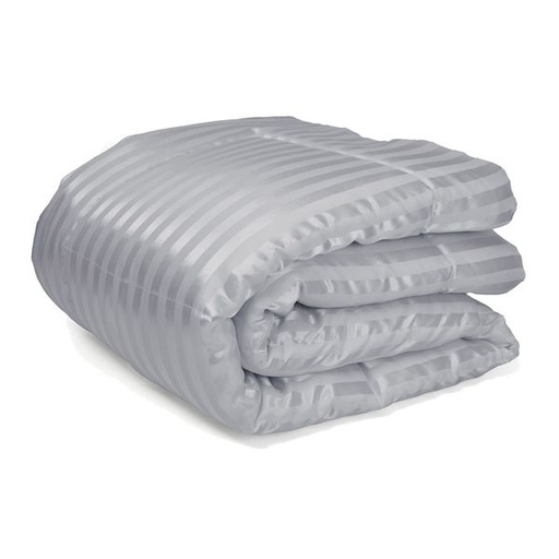 [10444] Satin Stripe Silver Double Duvet Inner