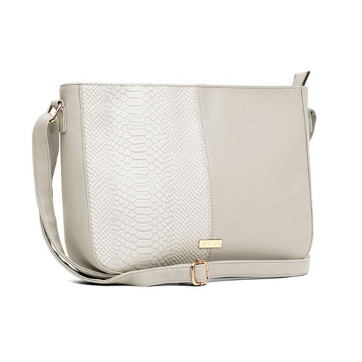 [12339] Handbag Kathy Croc and Plain Crossbody Grey