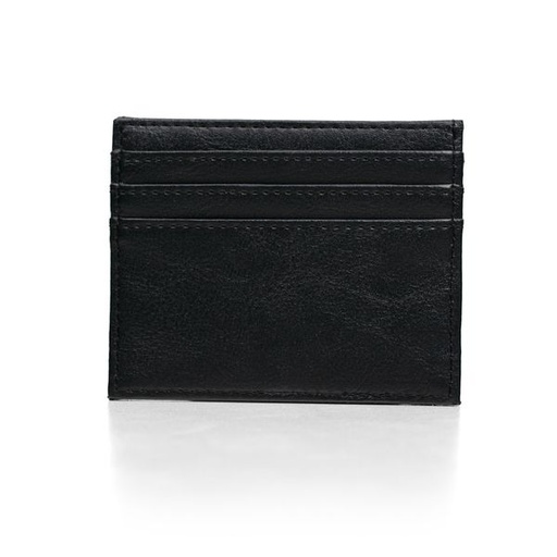 [12329] Mens Wallet Kelvin Croc and Plain Card Holder Black