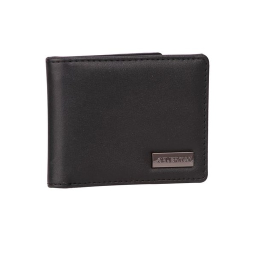 [6768] Mens Wallet Aaron With Coin Pocket Black