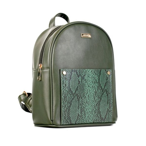 [11510] Handbag Sylvia Snake Print Backpack Green