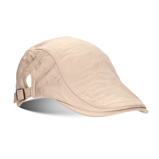 [11104] Hat Mens Textured Flat Cap Beige