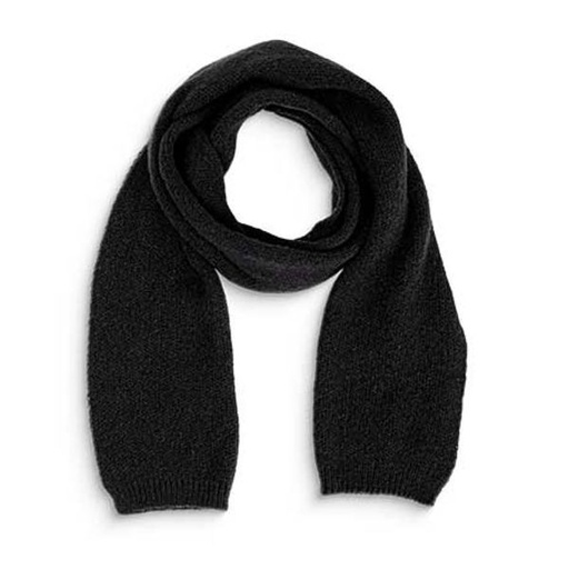 [11983] Scarf Mens Plain Knitted Black