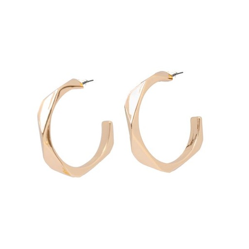 [10679] Earrings Geometric Hoops Gold