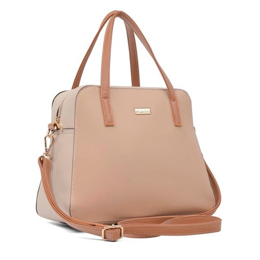 [15496] Handbag Courtney Colourblock Satchel Camel