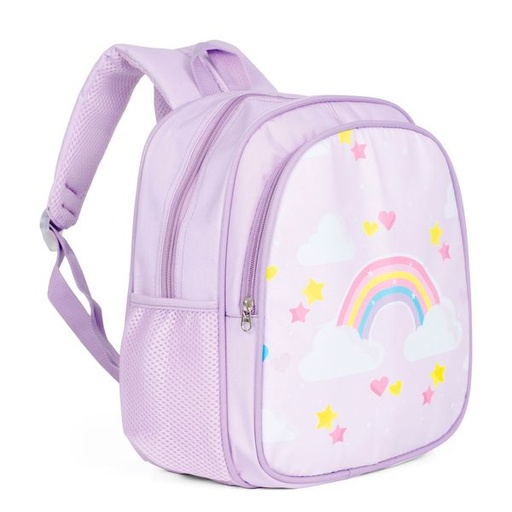 [13892] Kids Bags Rainbow Print Backpack Lilac
