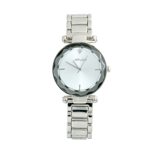 [11107] Watch Madison Diamond Frame Link Silver