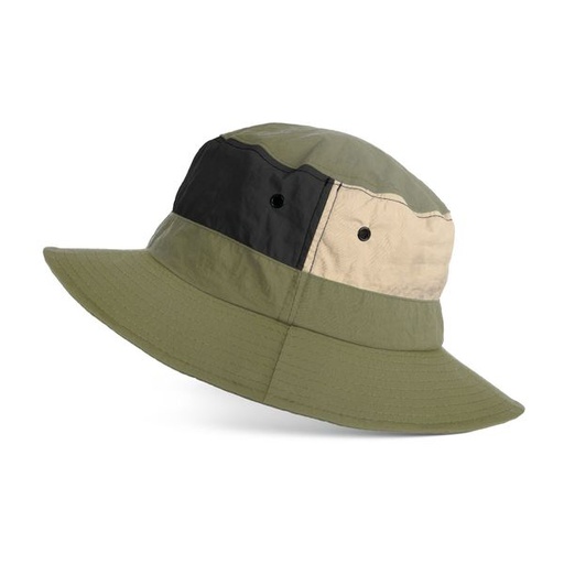 [17062] Hat Mens Colour Block Bucket Olive Multi