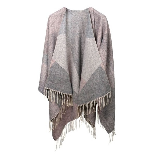 [1157] Scarf Geometric Print Wrap Pink