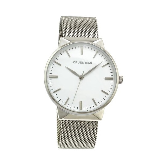 [10607] Watch Mens Matthew Mesh Strap Silver