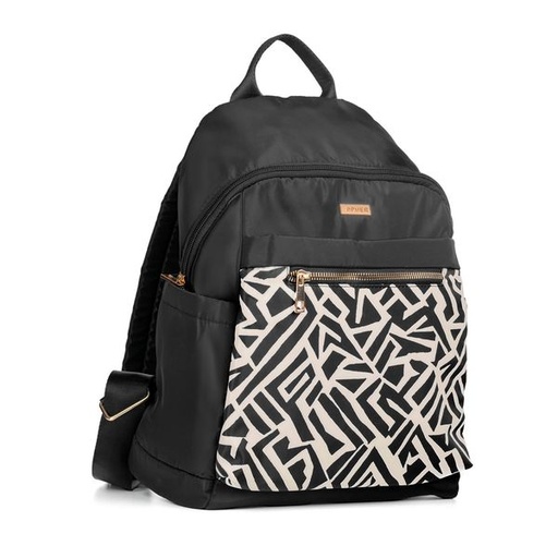 [14060] Handbag Kaya Printed Nylon Backpack Black/ Print