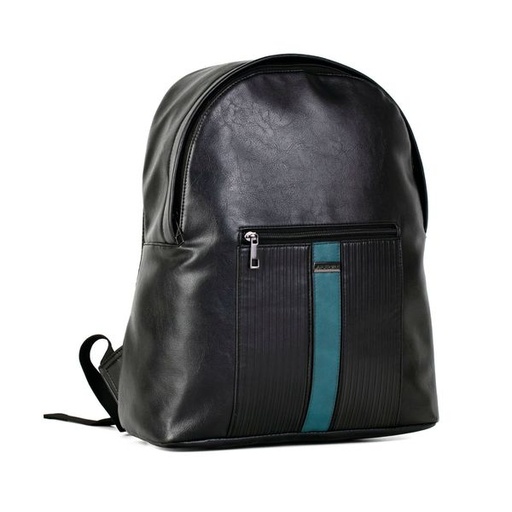 [11574] Mens Bag Tristan PU Backpack Black Teal