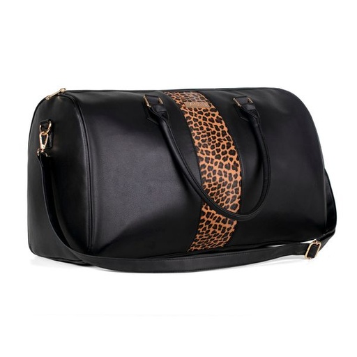[13413] Handbag Destiny Animal Print Weekender Black/ Leopard