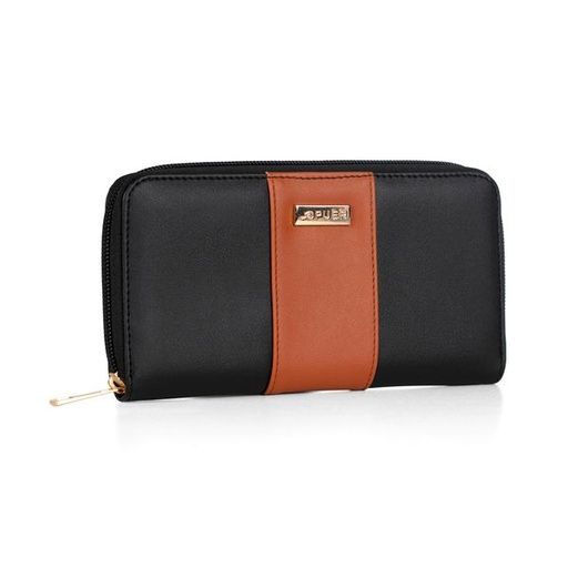 [13431] Purse Collette Zip Around Black/ Tan