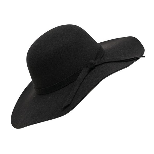 [10353] Hat Felt Widebrim with Knot Tie Black