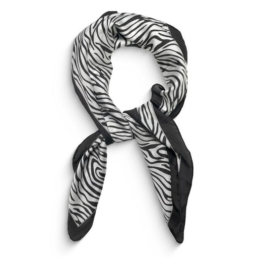 [14021] Scarf Animal Print Small Neck Black White