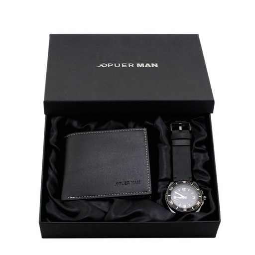 [11112] Watch Declan Mens Watch and Wallet Gift Set Black